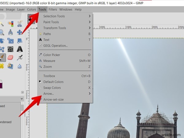 Cách vẽ mũi tên trong GIMP 