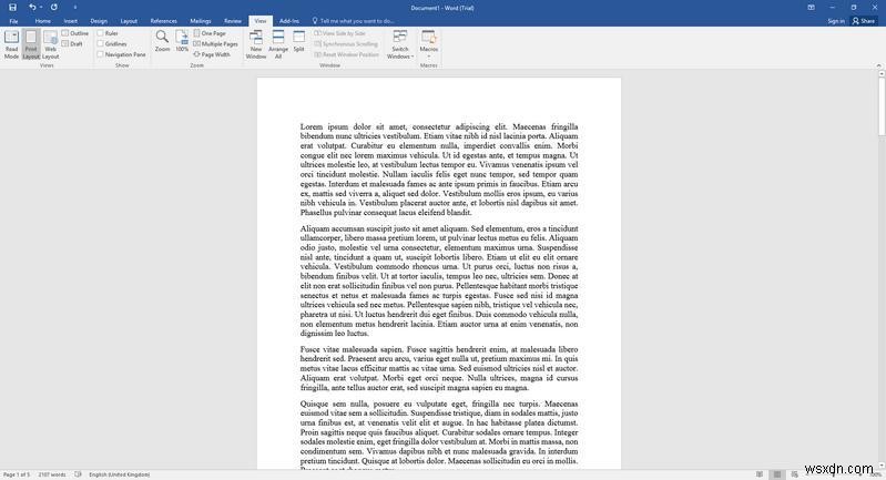 Cách hiển thị từng trang một trong Microsoft Word ở mọi độ phân giải 