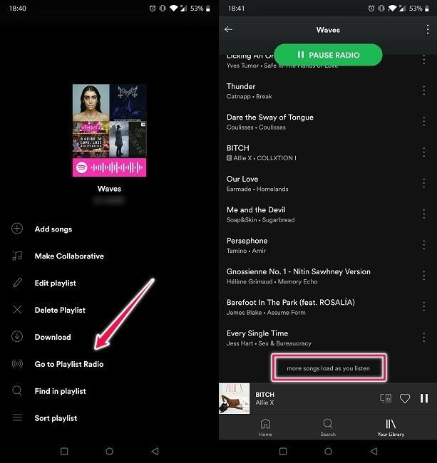 Cách tạo đài phát thanh trên Spotify và tìm nhạc mới 