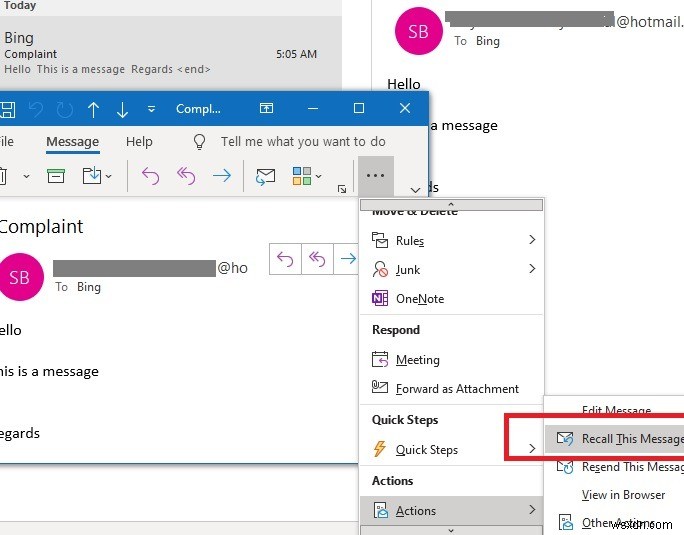 Cách gọi lại các email đã gửi trong Outlook 