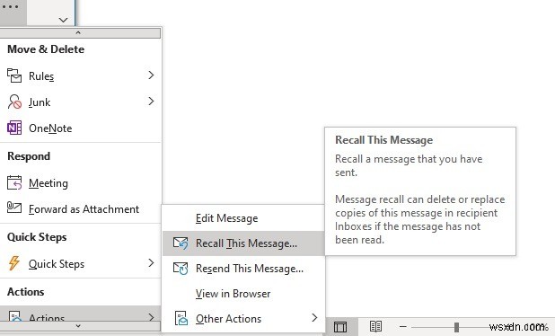 Cách gọi lại các email đã gửi trong Outlook 