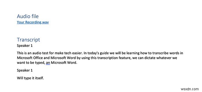 Cách phiên âm âm thanh trong Microsoft Word 365 