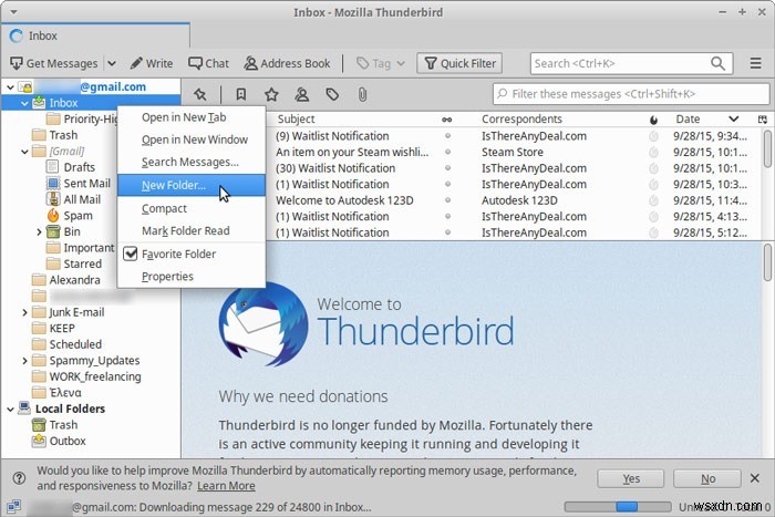 Cách sắp xếp Hộp thư đến của bạn với QuickFilters trong Thunderbird 