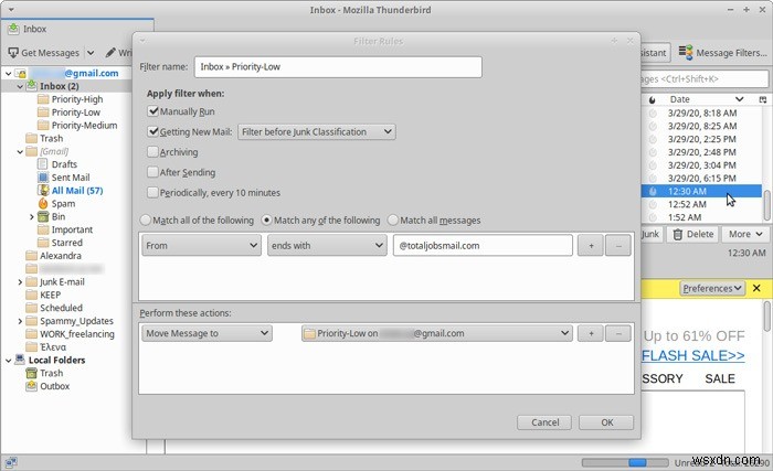 Cách sắp xếp Hộp thư đến của bạn với QuickFilters trong Thunderbird 