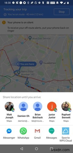 Cách nhận thông báo của Google Maps khi lái xe sai hướng 