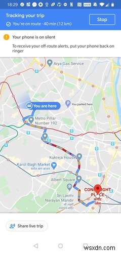 Cách nhận thông báo của Google Maps khi lái xe sai hướng 