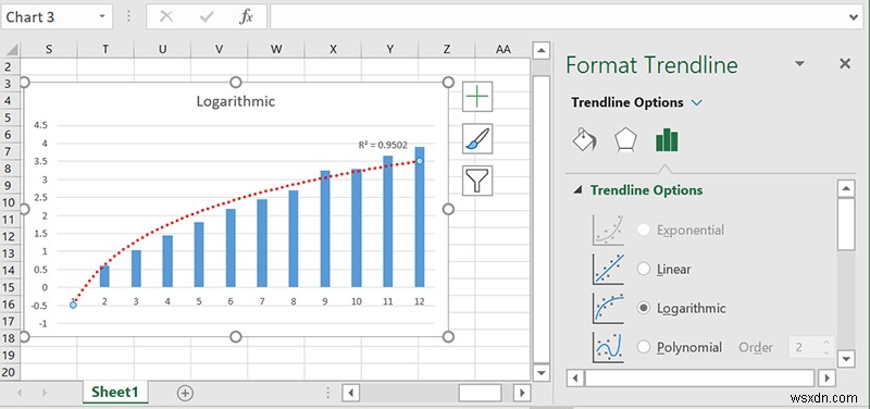 Cách Chèn Đường xu hướng trong Microsoft Excel 