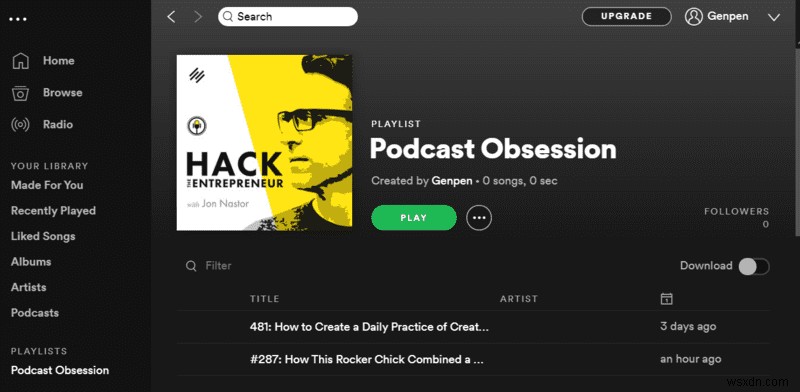 Cách tạo danh sách phát Podcast trên Spotify 