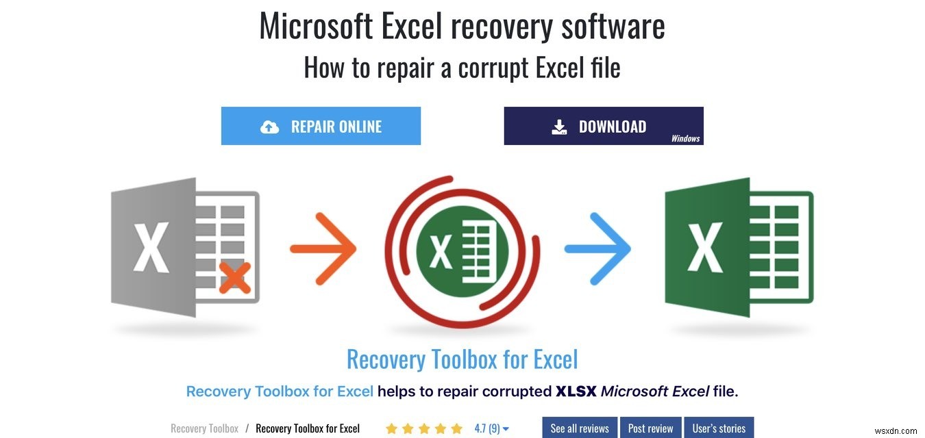 Cách khôi phục tệp Excel bị hỏng bằng hộp công cụ khôi phục dành cho Excel 
