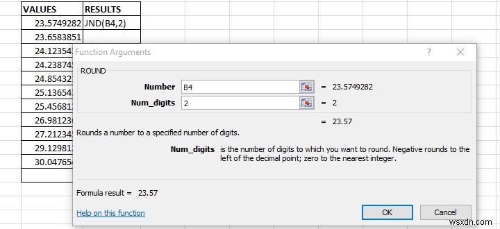 Cách làm tròn số trong Excel bằng hàm ROUND 