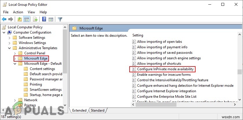 Làm thế nào để tắt tính năng duyệt web riêng tư trong Microsoft Edge? 