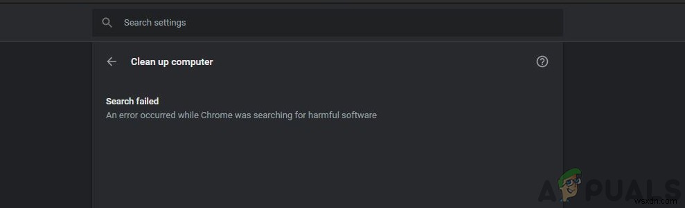 Khắc phục:Lỗi tìm kiếm không thành công khi Chrome đang tìm kiếm phần mềm có hại 