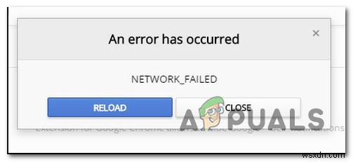 Khắc phục sự cố Cửa hàng Google Chrome trực tuyến NETWORK_FAILED 