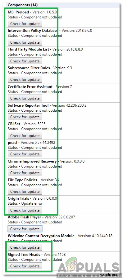 Cách khắc phục lỗi  Thành phần không được cập nhật  trên Chrome 