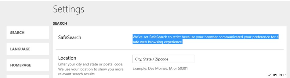 Khắc phục:Tìm kiếm an toàn sẽ không tắt trong Microsoft Edge và IE 