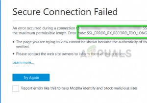 Khắc phục:SSL_ERROR_RX_RECORD_TOO_LONG 