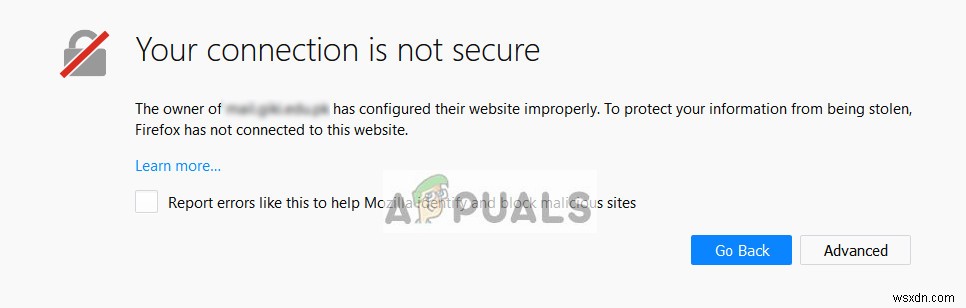 Khắc phục:Kết nối của bạn không an toàn Firefox 
