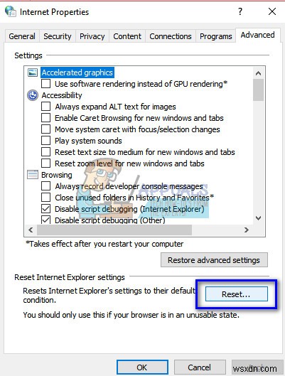 Khắc phục:Internet Explorer không mở 