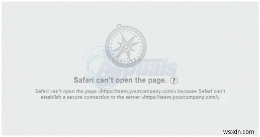 Khắc phục:Safari không thể thiết lập kết nối an toàn với máy chủ 