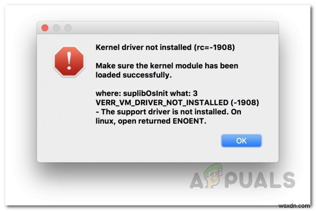 Cách sửa lỗi “Kernal Driver Not Installed (rc =-1908)” trên Mac 