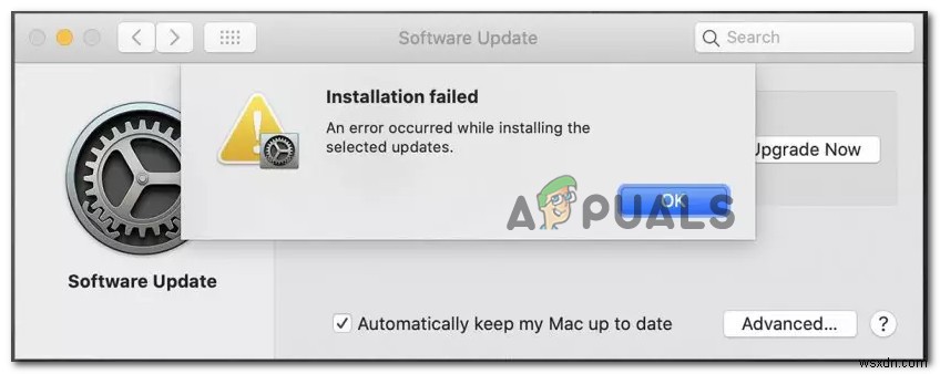 Cách khắc phục  Lỗi xảy ra khi cài đặt các bản cập nhật đã chọn  trên macOS 