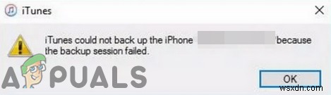 Khắc phục:Phiên sao lưu iPhone không thành công 