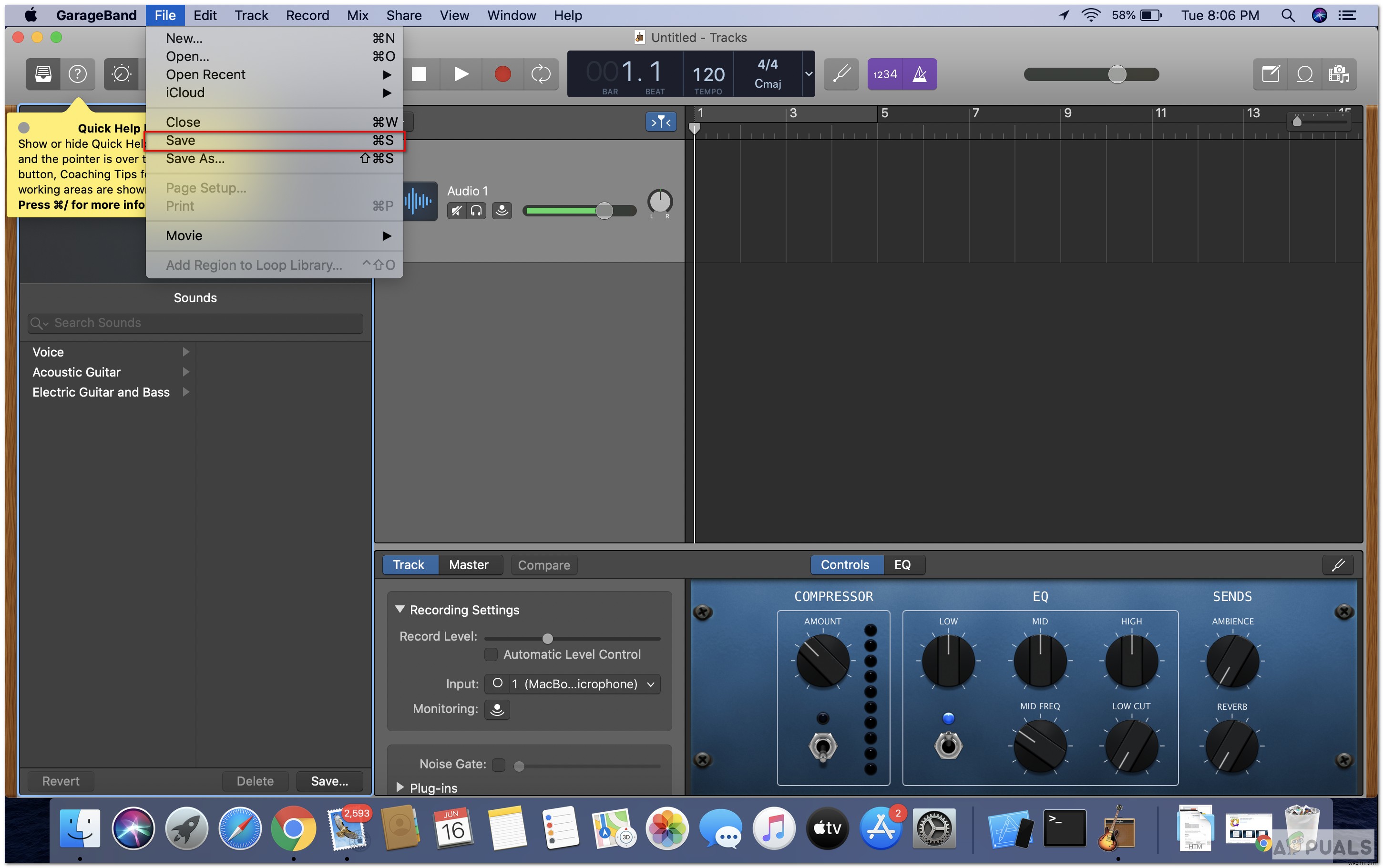 Khắc phục:Không thể mở dự án trên GarageBand trong Mac 