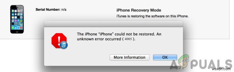 Làm thế nào để sửa chữa iPhone Restore Error 4005? 