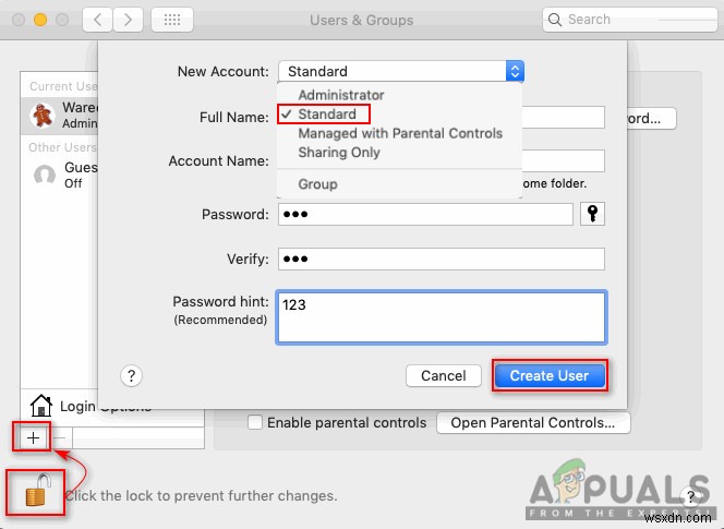 Cách tạo tài khoản quản trị viên và tiêu chuẩn mới trên macOS 
