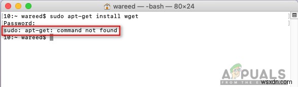 Cách sửa lỗi  không tìm thấy lệnh sudo apt-get  trên macOS 