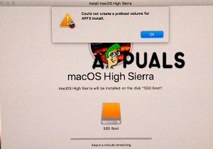 Cách khắc phục Không thể tạo âm lượng khởi động trước cho lỗi cài đặt APFS