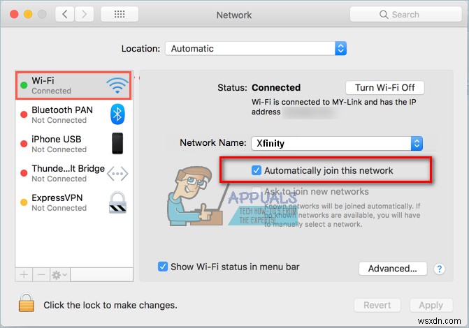 Cách tắt Wi-Fi Xfinity trên máy Mac 