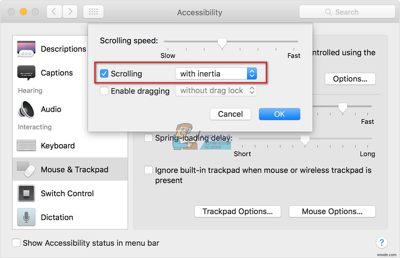 Khắc phục:TrackPad Scroll không hoạt động trên MacOS 