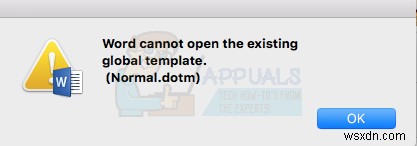 Khắc phục:Word không thể mở mẫu chung hiện có ‘Normal.dotm’ 