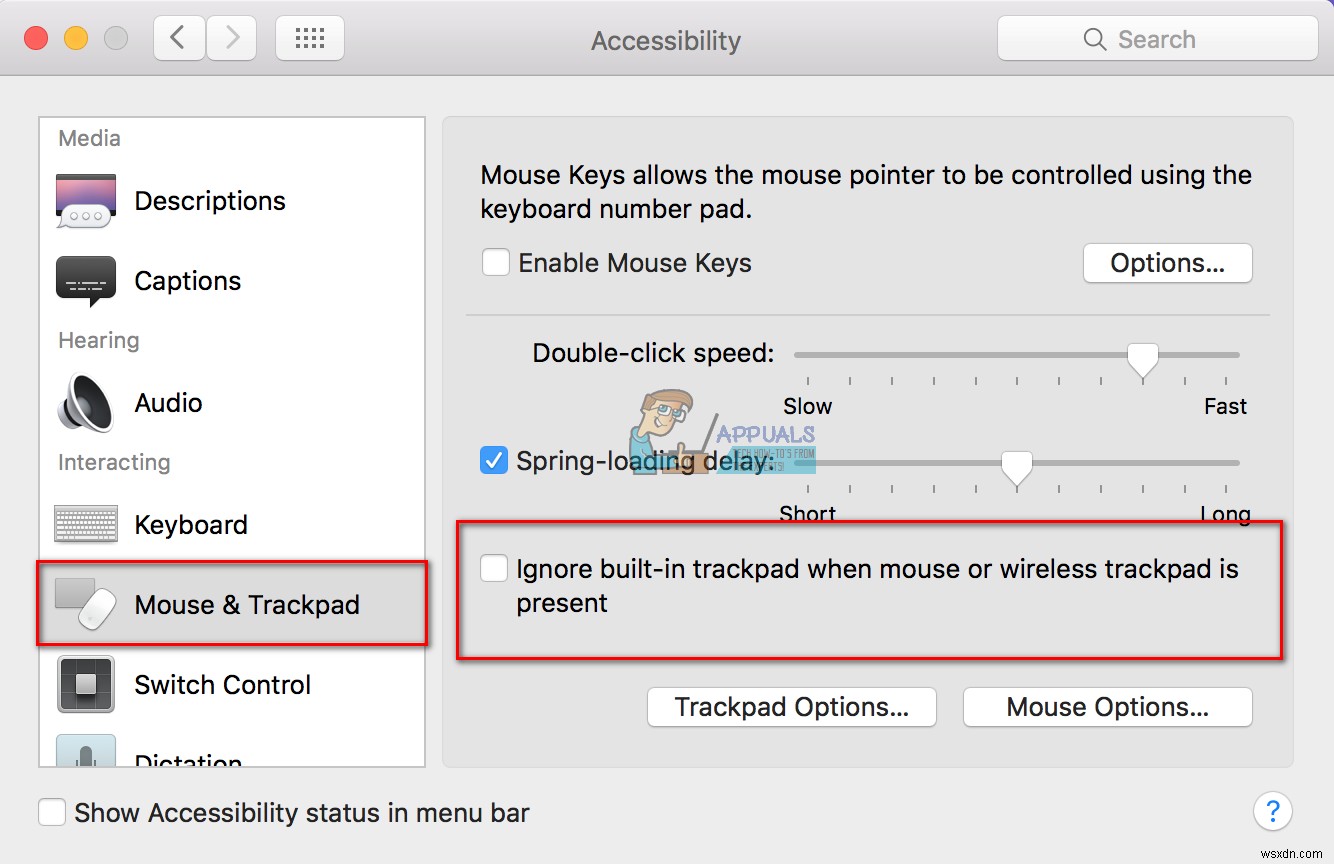 Khắc phục:Bàn di chuột của máy Mac không hoạt động 