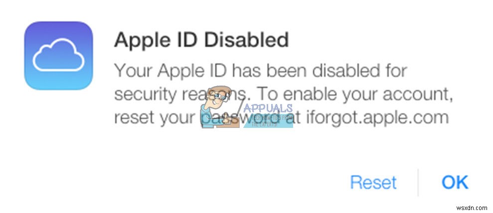 Cách khắc phục  ID Apple của bạn đã bị vô hiệu hóa  