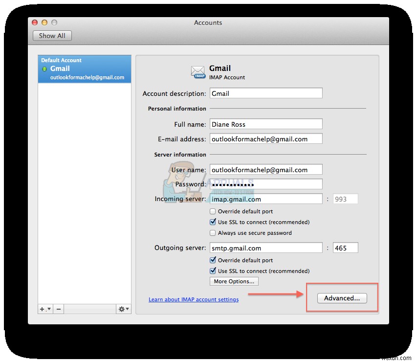 Khắc phục:Lỗi Outlook 1025 “Tên hộp thư không hợp lệ” cho Gmail trên máy Mac 