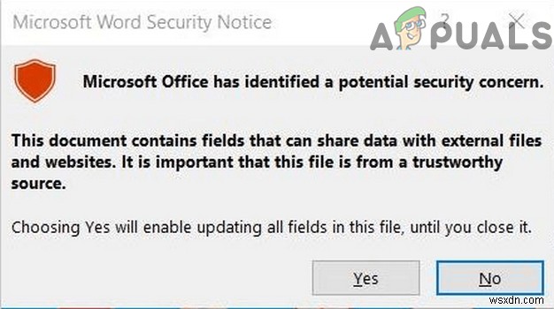 Làm thế nào để vô hiệu hóa cửa sổ bật lên thông báo bảo mật của Microsoft Word? 