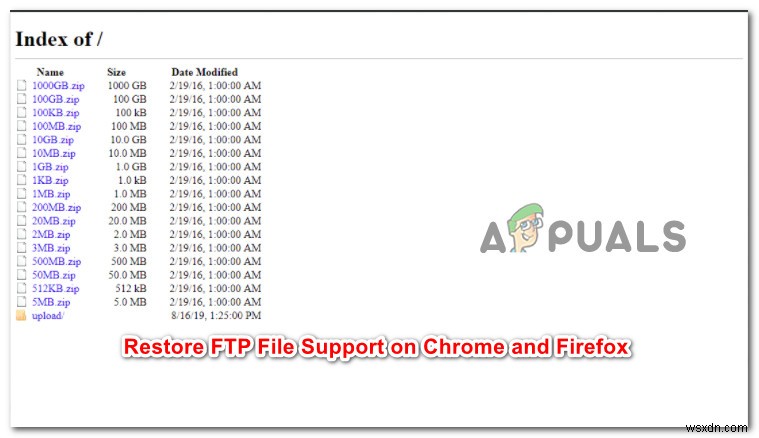 Cách khôi phục tùy chọn  Lưu liên kết dưới dạng  cho tệp FTP trong Chrome và Firefox 