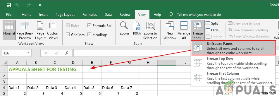 Cách cố định hàng và cột trong Microsoft Excel 