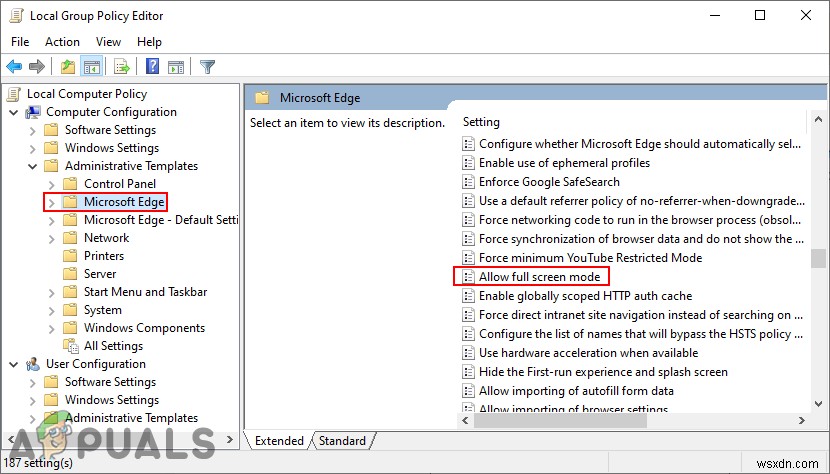 Làm cách nào để tắt Chế độ toàn màn hình trong Microsoft Edge? 