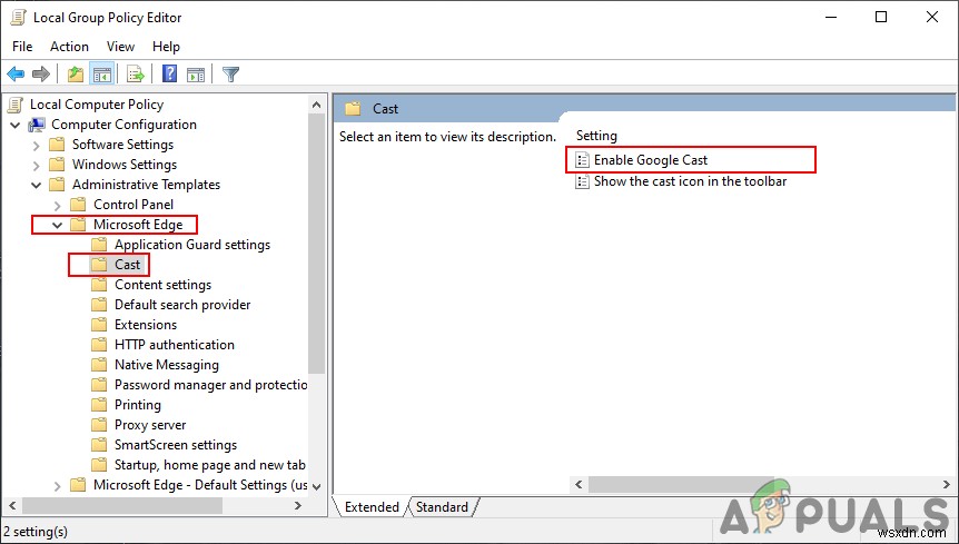 Làm cách nào để tắt tính năng Truyền hoặc Chromecast trong Microsoft Edge? 