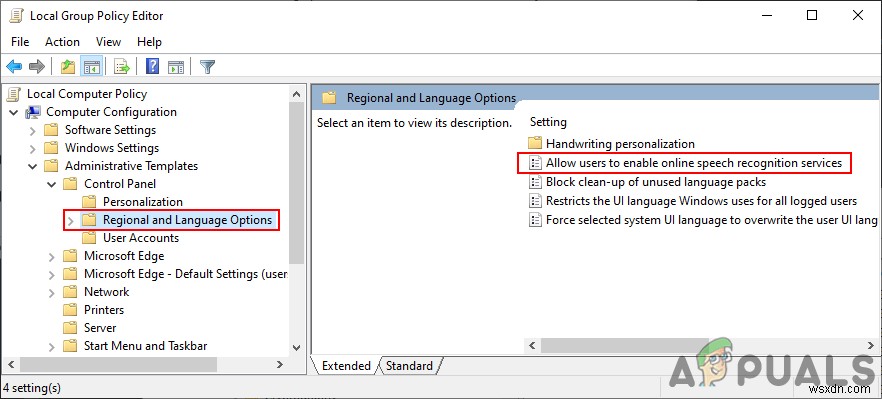 Làm thế nào để tắt tùy chọn nhận dạng giọng nói trực tuyến trong Windows 10? 