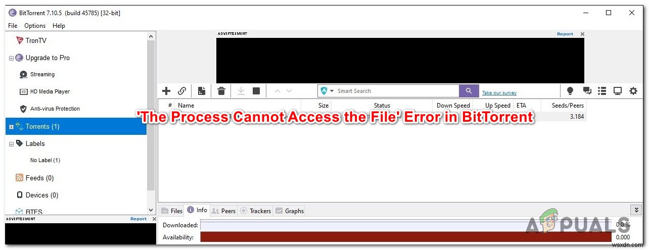 Cách khắc phục lỗi BitTorrent  Quá trình không thể truy cập tệp  