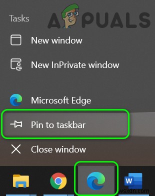 Khắc phục:Microsoft Edge được ghim trên thanh tác vụ khi mở cửa sổ khác 