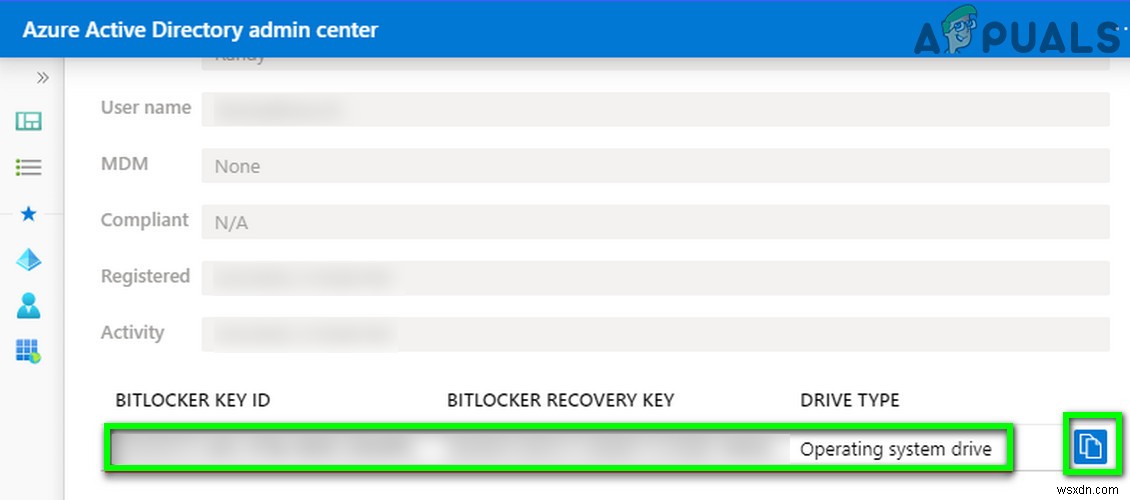 Khắc phục:Không tìm thấy khóa khôi phục BitLocker 