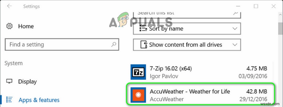 Làm thế nào để thoát khỏi hộp Accuweather xuất hiện trên màn hình 