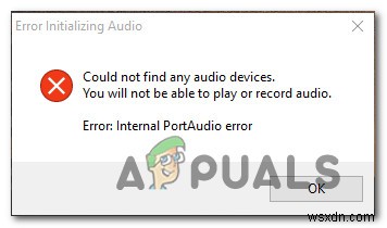 Cách sửa lỗi Audacity  Internal PortAudio Error  trên Windows 10 