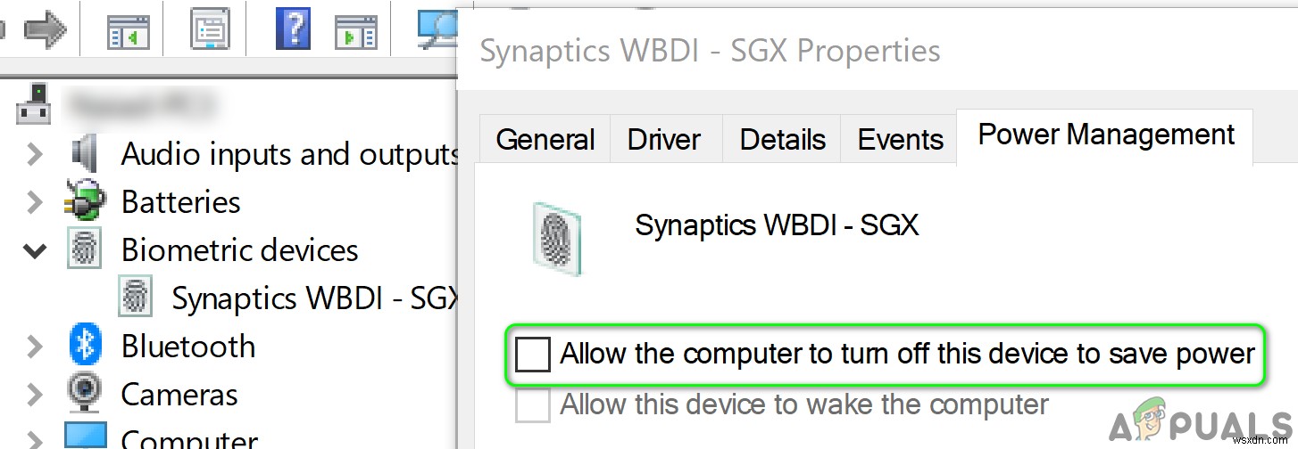Khắc phục:Đầu đọc vân tay Synaptics WBDI (hỗ trợ SGX) ‘Thiết bị không thể khởi động (Mã 10)’ 