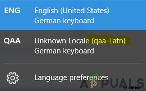 Cách xóa ngôn ngữ ngôn ngữ địa phương không xác định (QAA-LATN) 